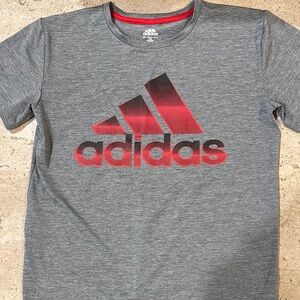 Adidas Gray and Red Short Sleeve Tee